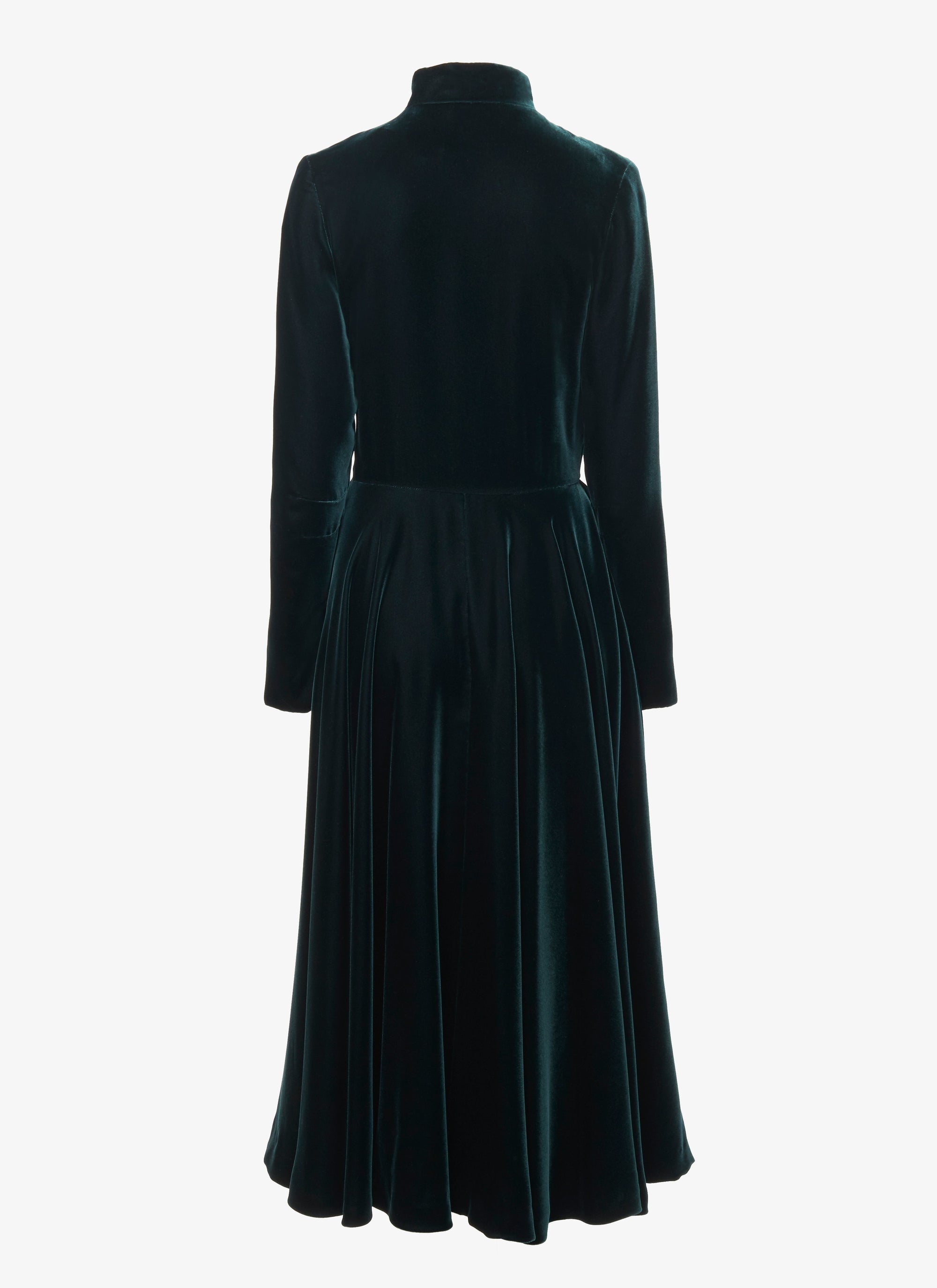 Robe longue fluide en velours - Foret