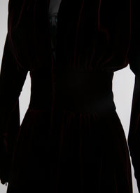 Light velvet maxi dress - Cherry