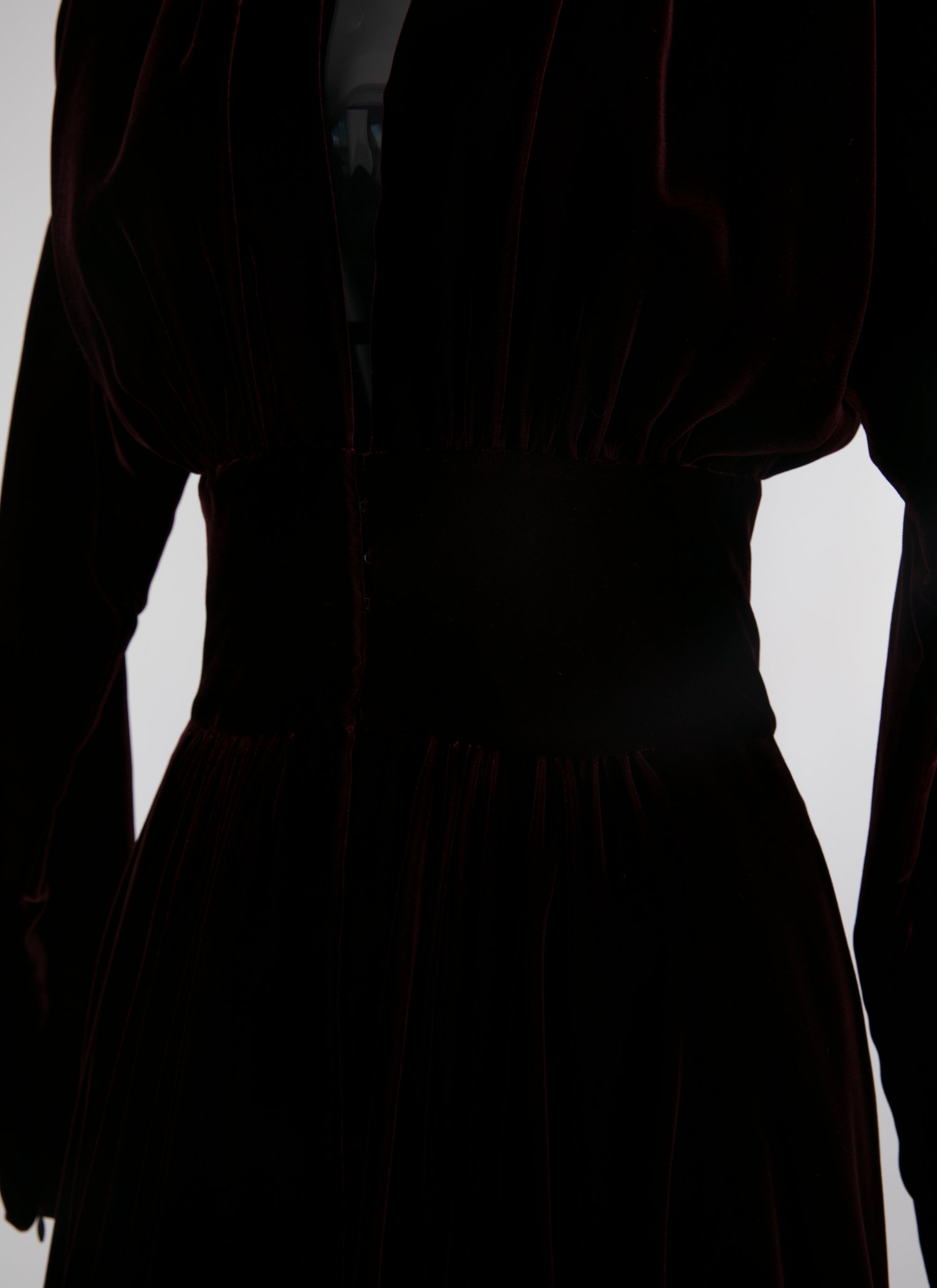 Light velvet maxi dress - Cherry