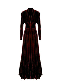 Light velvet maxi dress - Cherry
