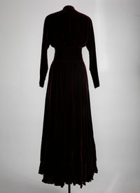 Light velvet maxi dress - Cherry
