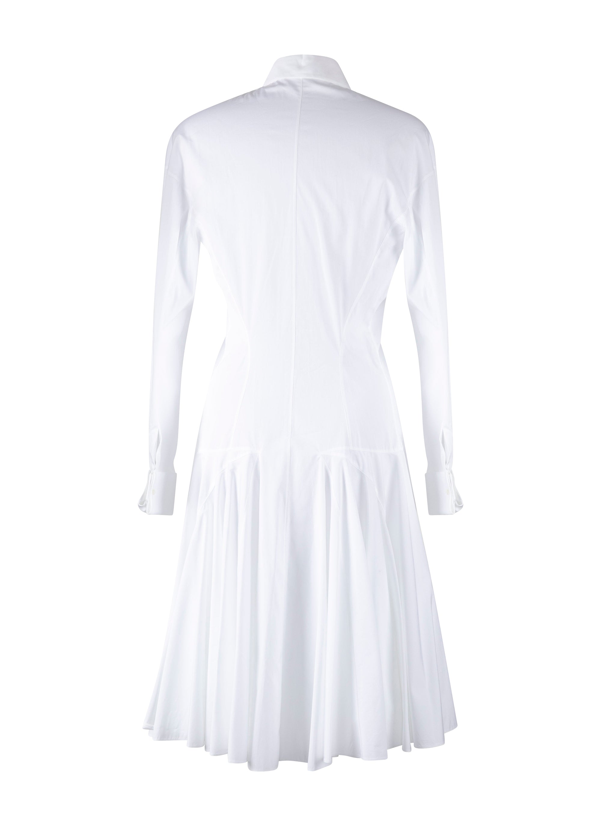 Dress with long sleeves bib - White