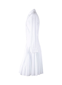 Dress with long sleeves bib - White