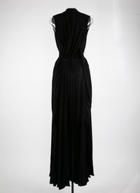 Robe sans manches longue à col zippé - Noir