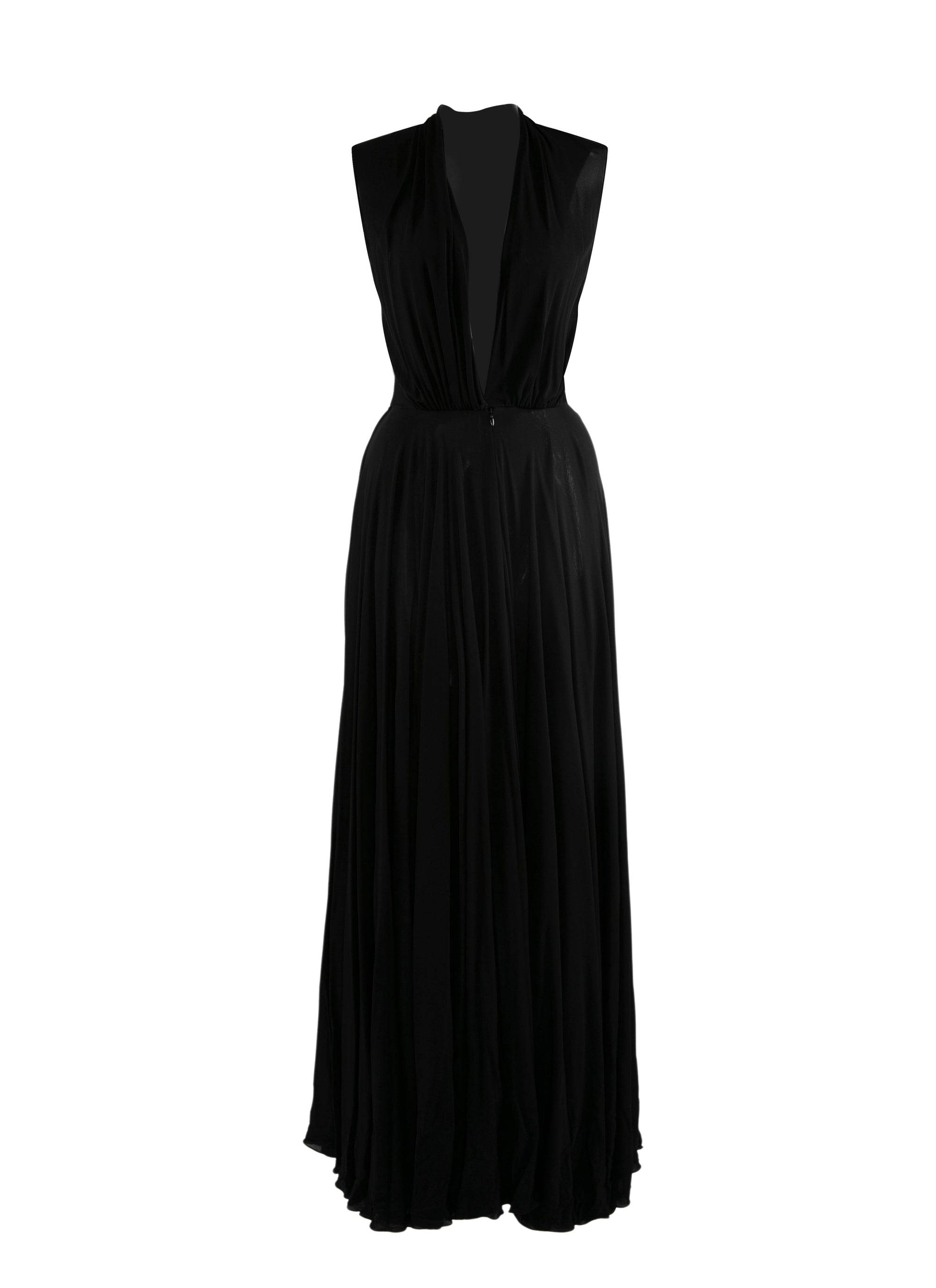 Robe sans manches longue à col zippé - Noir