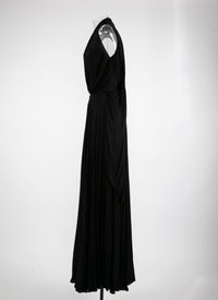 Robe sans manches longue à col zippé - Noir