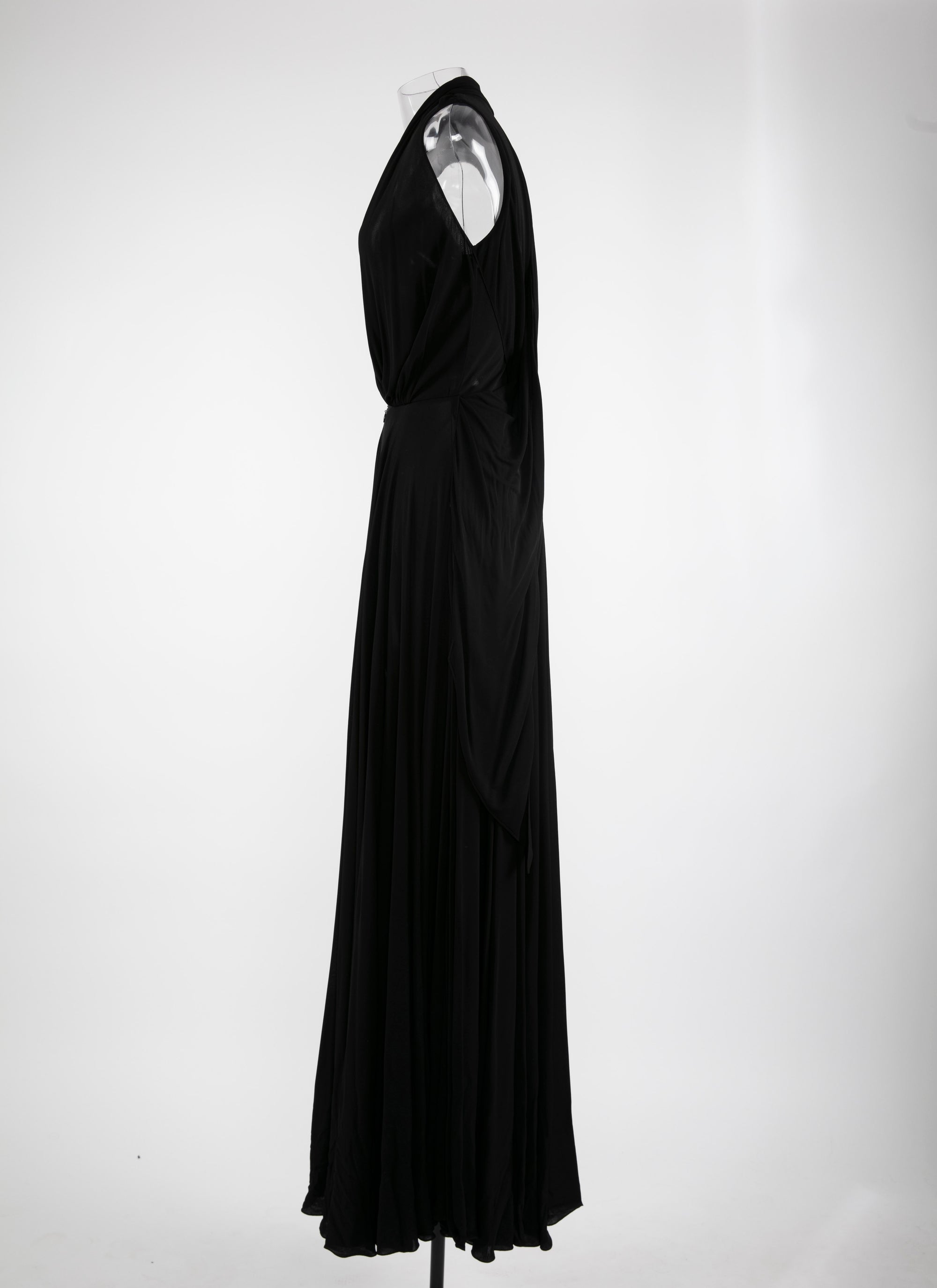 Robe sans manches longue à col zippé - Noir