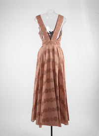 Openwork sleeveless maxi dress - Nude