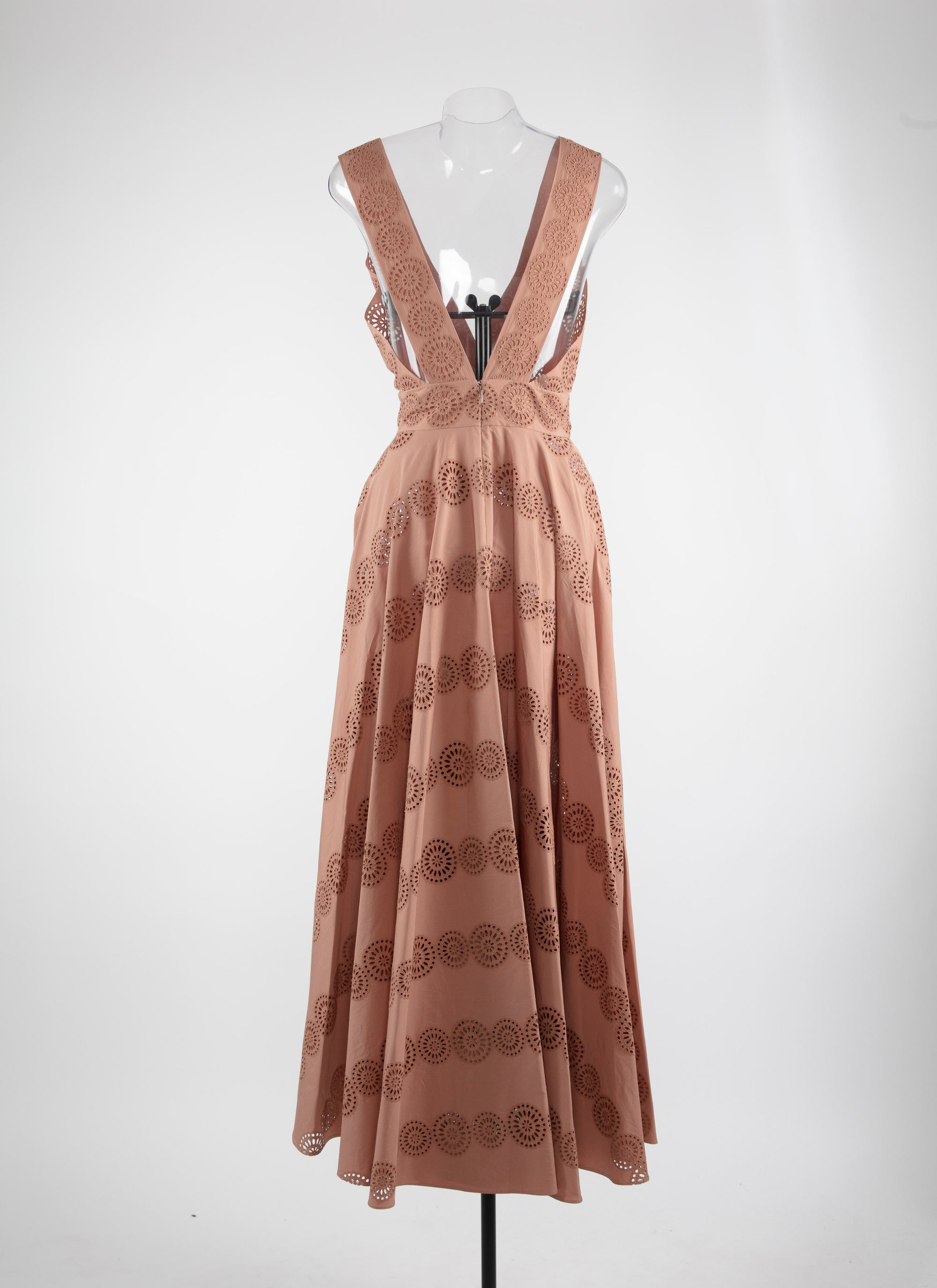 Openwork sleeveless maxi dress - Nude