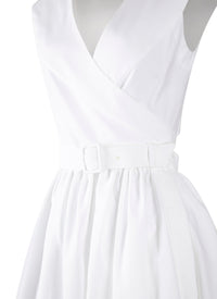 Robe plissée à effet cache-cœur - Blanc