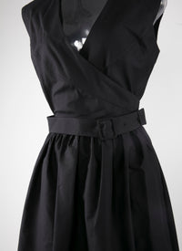 Pleated wrap dress - Black