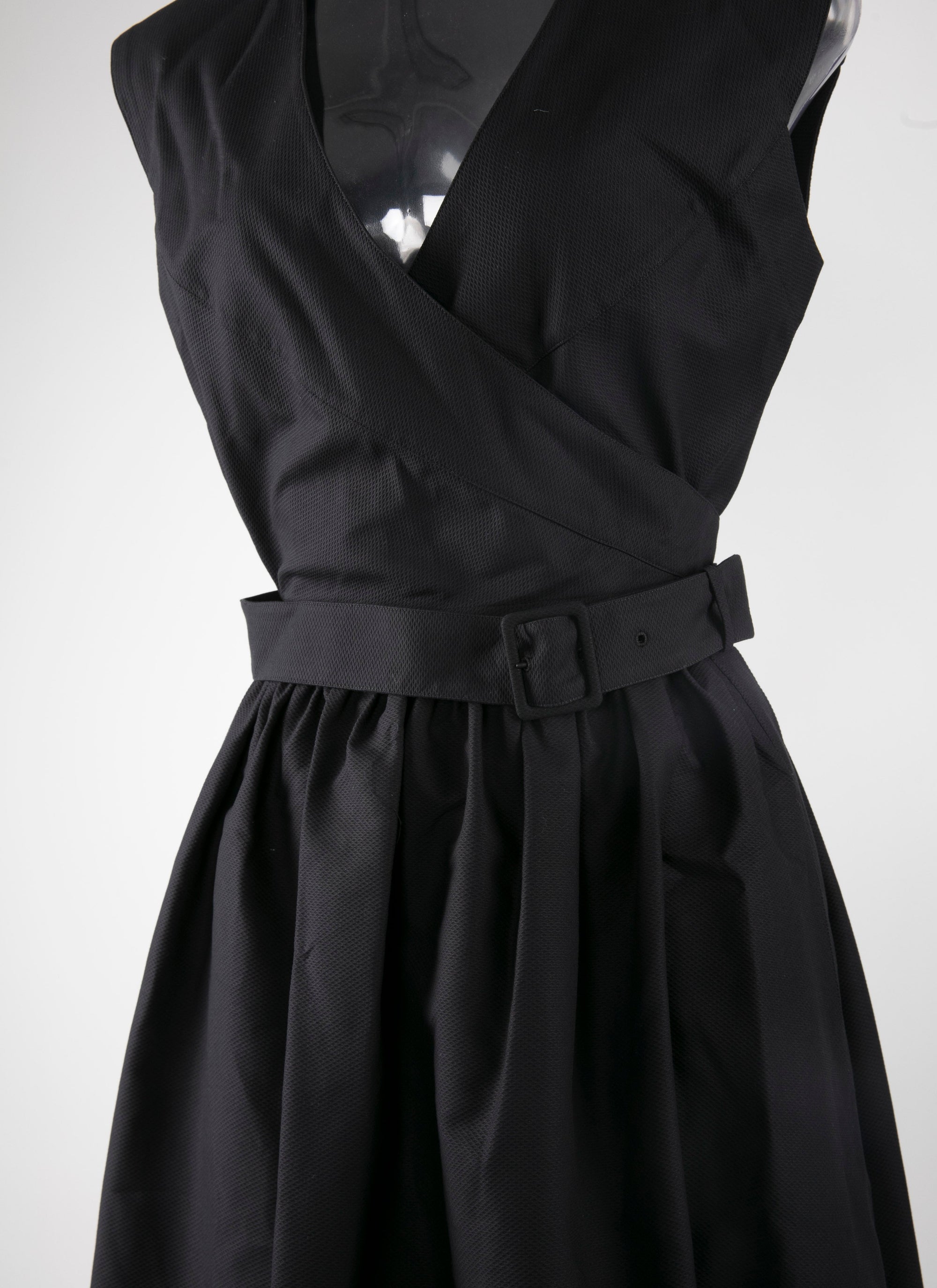 Pleated wrap dress - Black