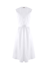Robe plissée à effet cache-cœur - Blanc