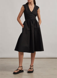 Pleated wrap dress - Black