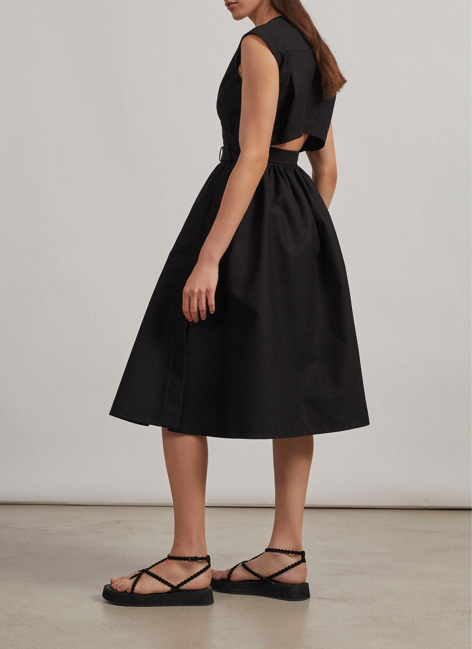 Pleated wrap dress - Black