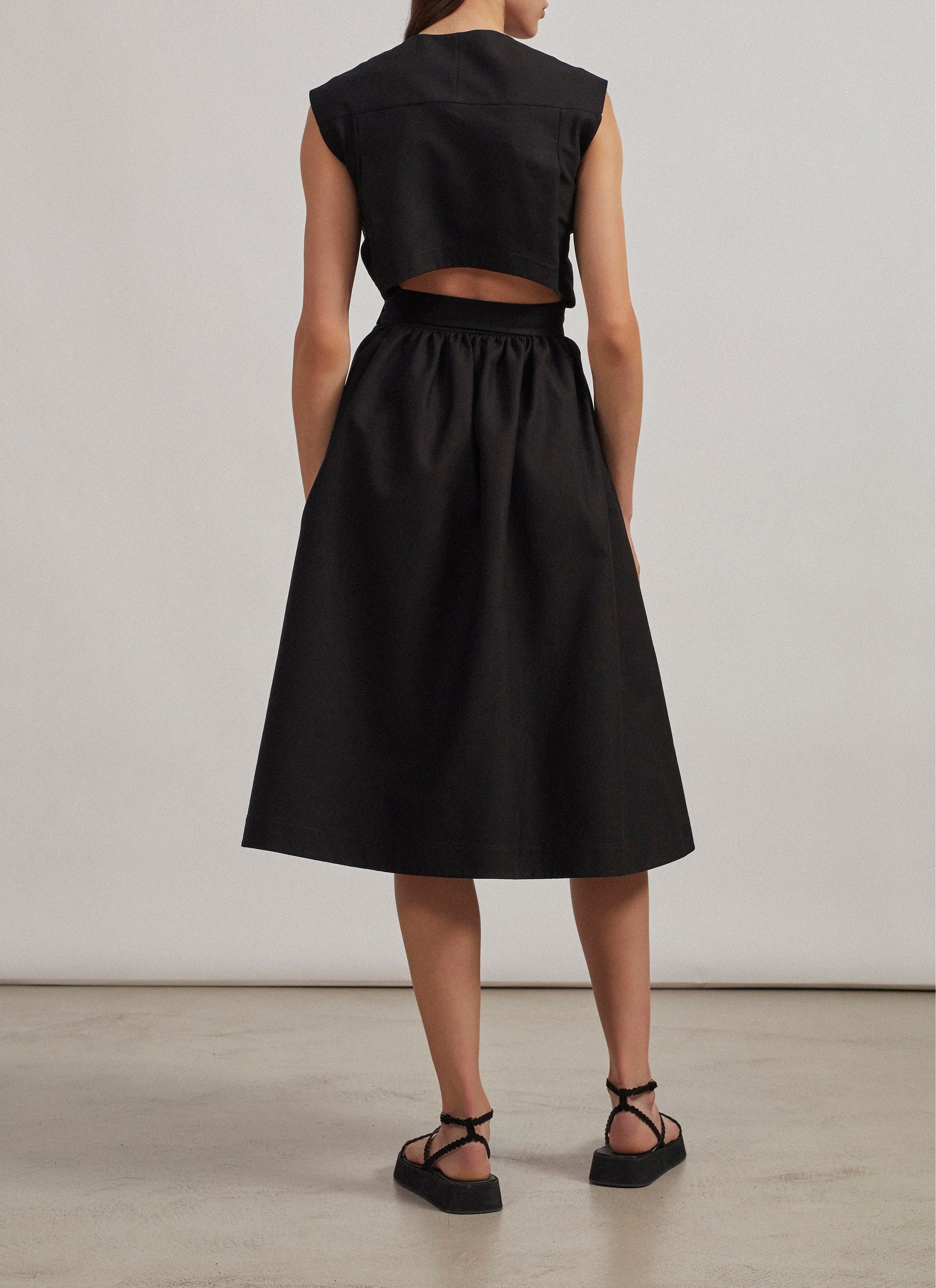 Pleated wrap dress - Black