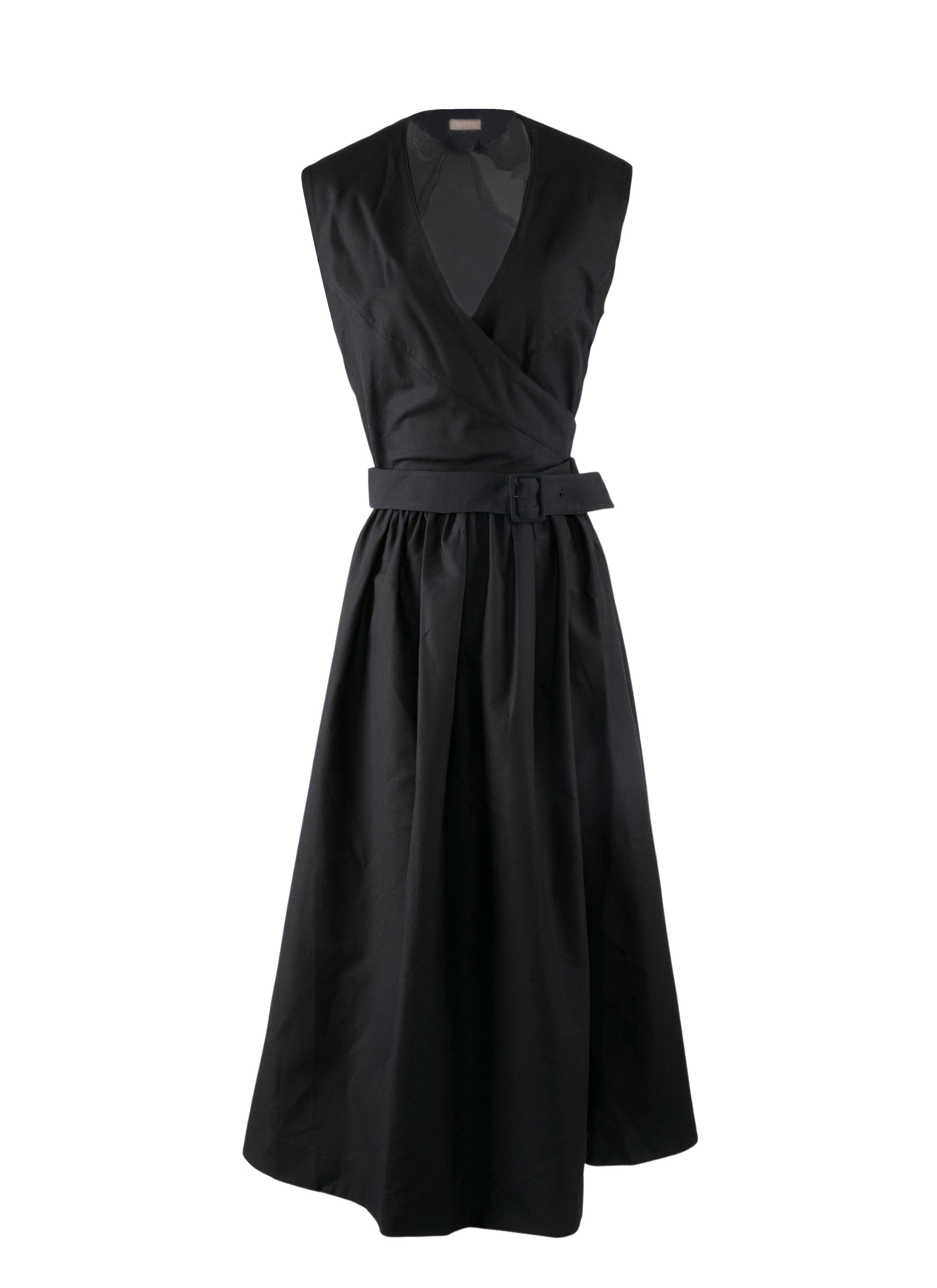 Pleated wrap dress - Black