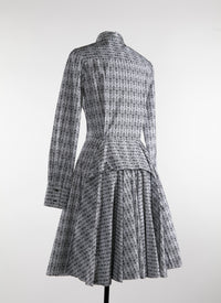 Robe chemise courte imprimée - Blanc & Noir