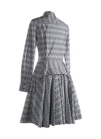 Short Printed Shirt Dress - White & Black