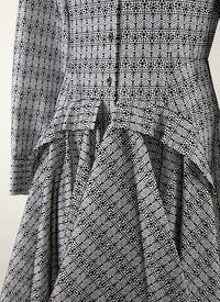 Robe chemise courte imprimée - Blanc & Noir
