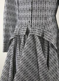 Short Printed Shirt Dress - White & Black