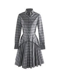 Robe chemise courte imprimée - Blanc & Noir