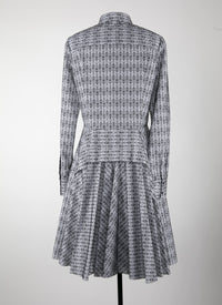 Robe chemise courte imprimée - Blanc & Noir
