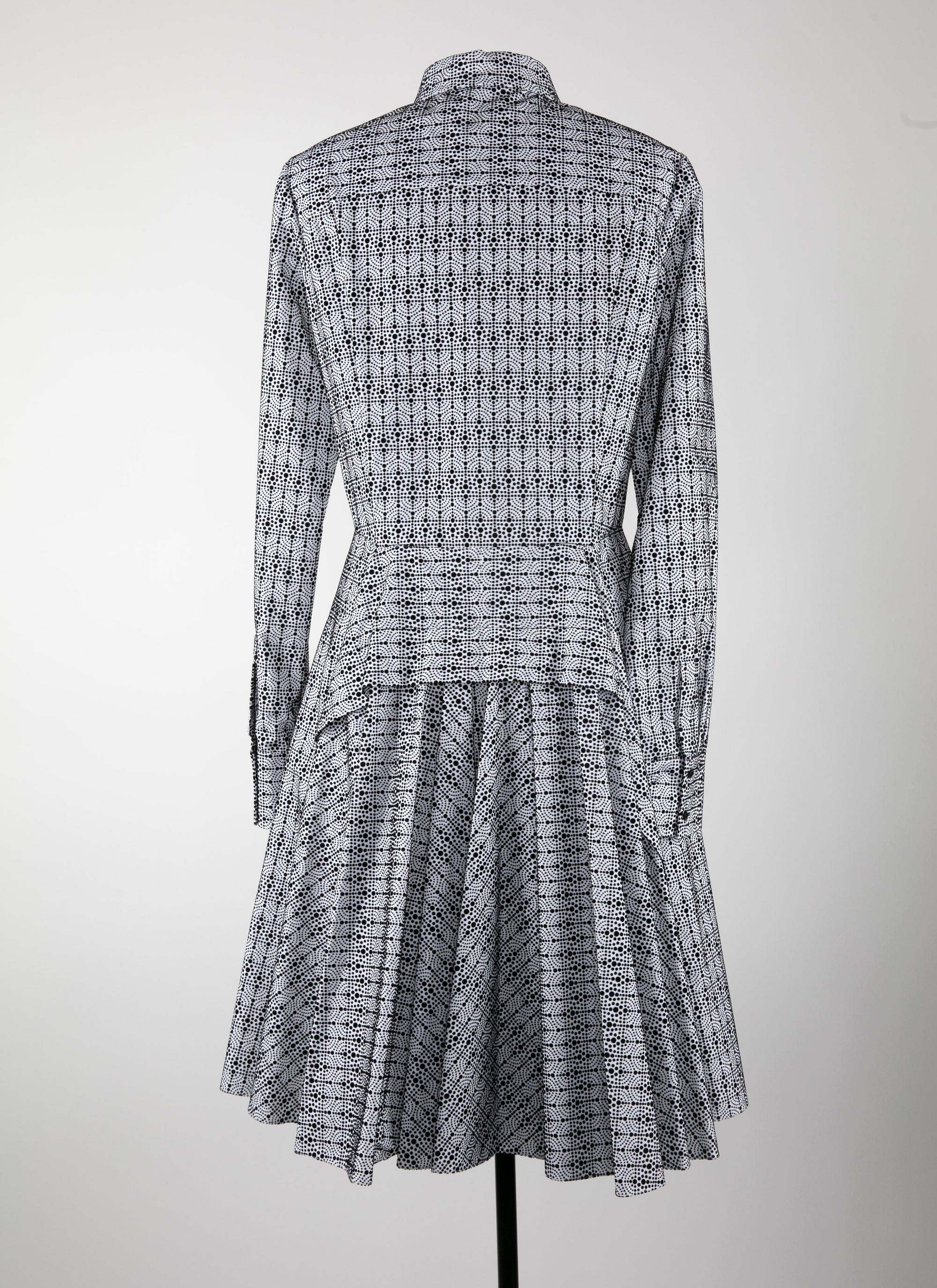 Robe chemise courte imprimée - Blanc & Noir