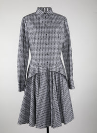 Robe chemise courte imprimée - Blanc & Noir