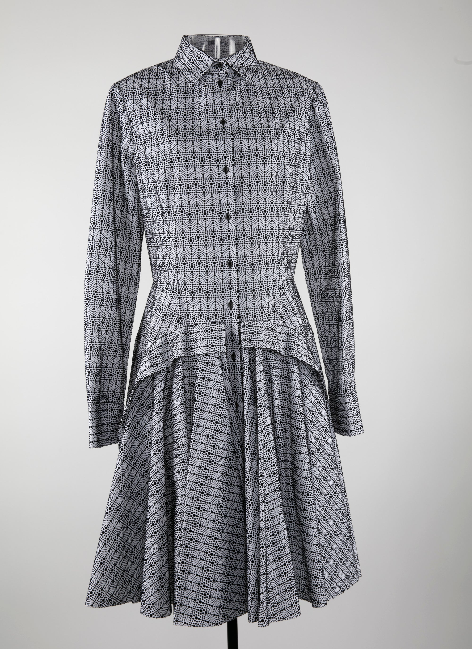 Robe chemise courte imprimée - Blanc & Noir