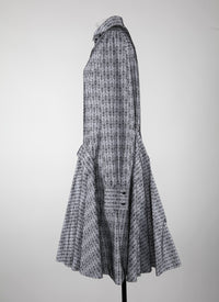 Robe chemise courte imprimée - Blanc & Noir
