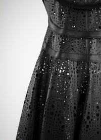 Robe regular sans manches en cuir - Noir