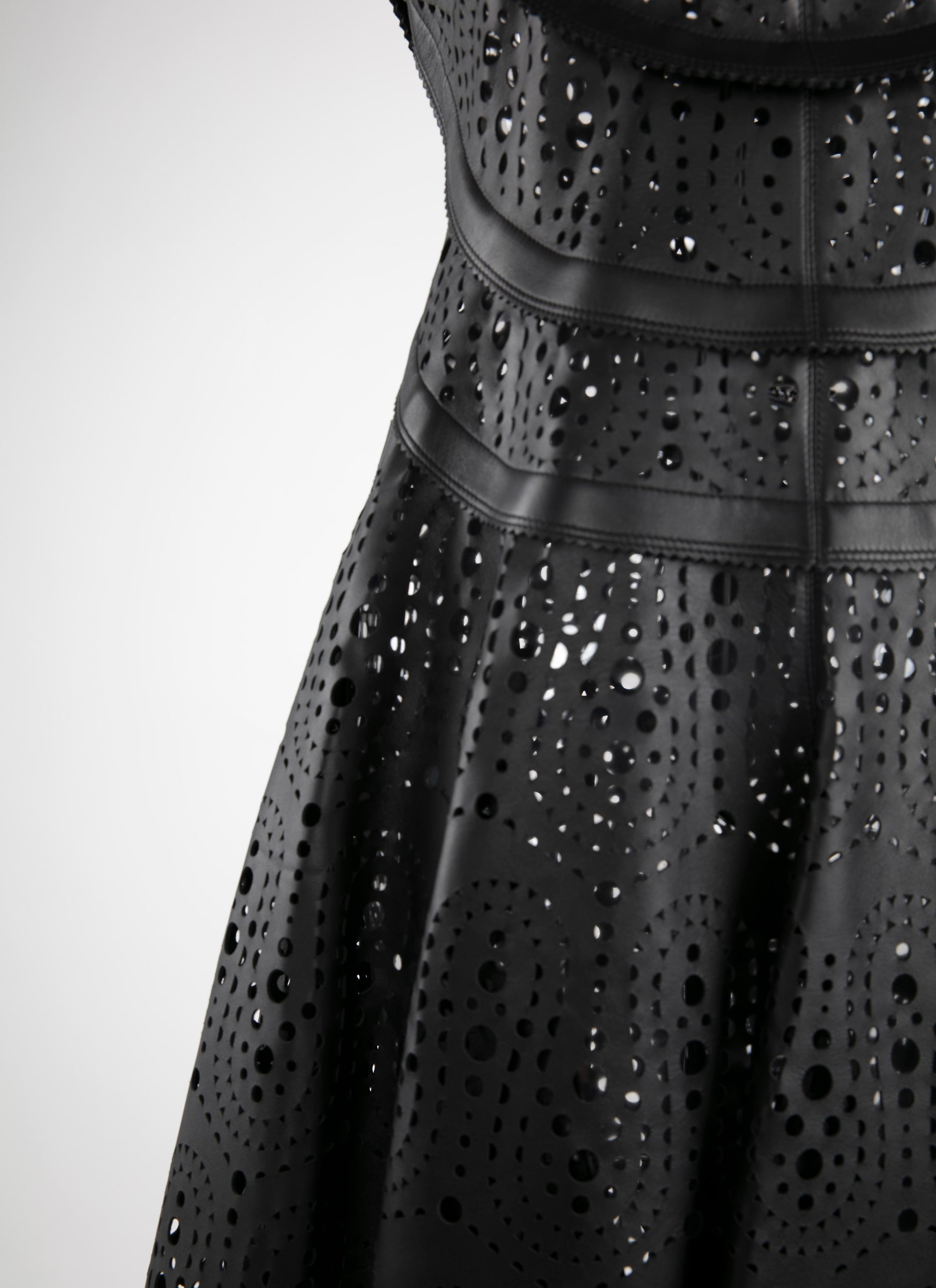 Robe regular sans manches en cuir - Noir