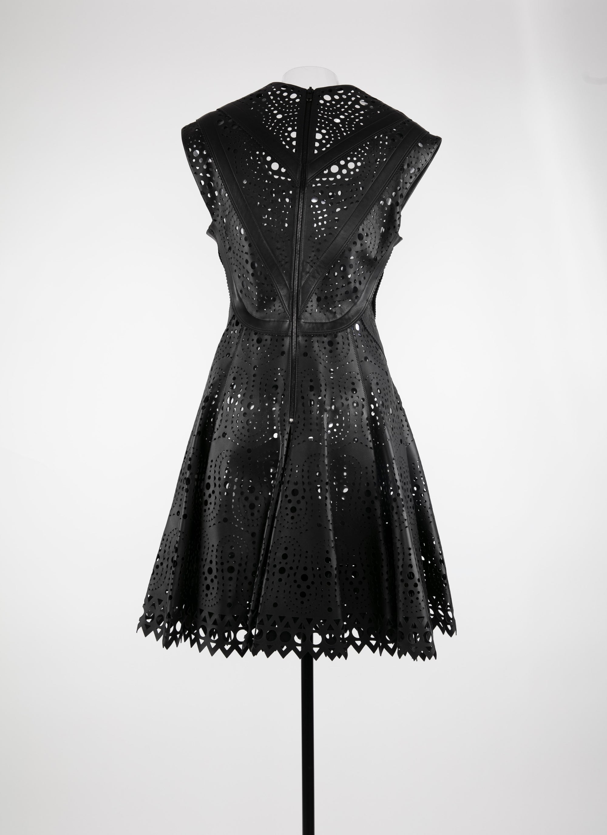 Robe regular sans manches en cuir - Noir