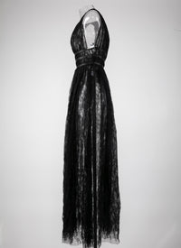 Robe longue ceintrée - Noir