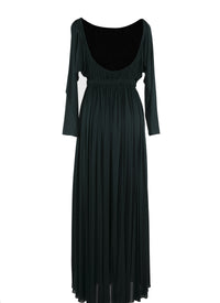 Long-sleeved draped dress - Dark Petroleum