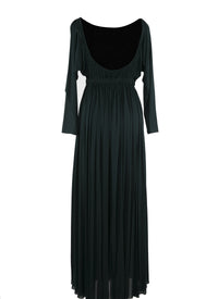 Long-sleeved draped dress - Dark Petroleum