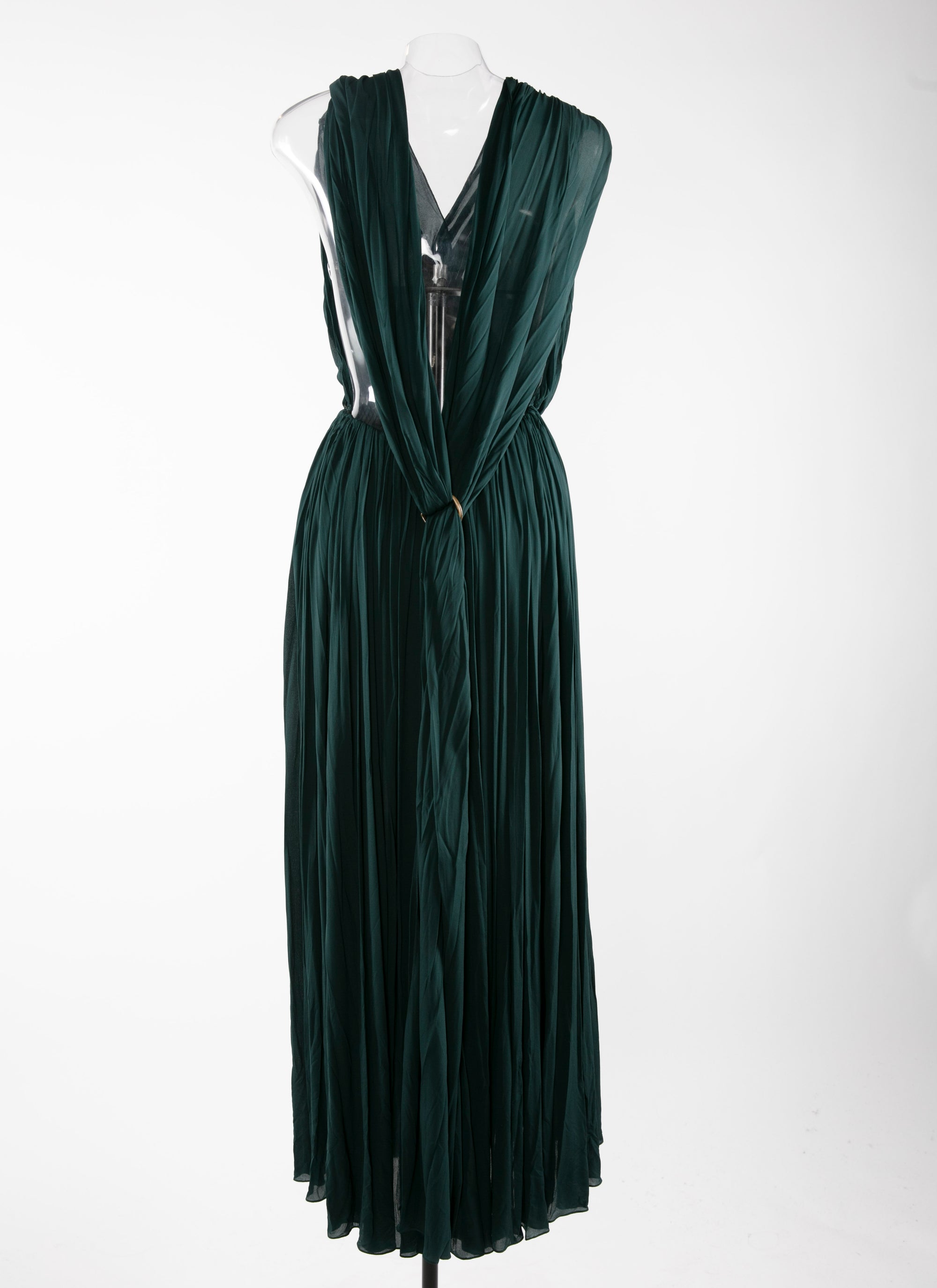 Robe longue drapée - Petrole Foncé