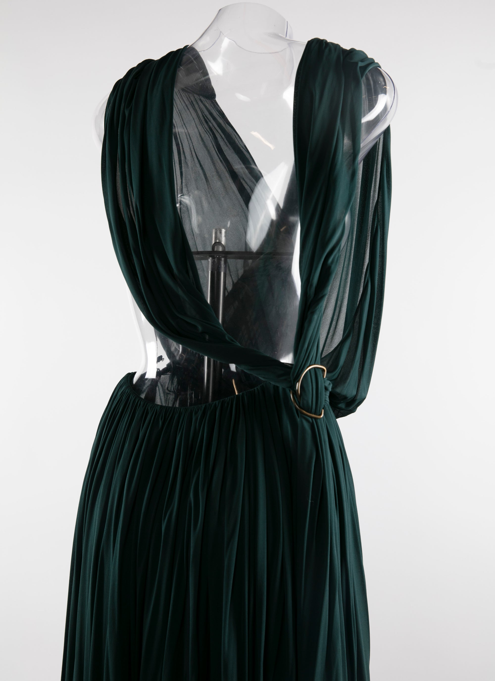 Robe longue drapée - Petrole Foncé