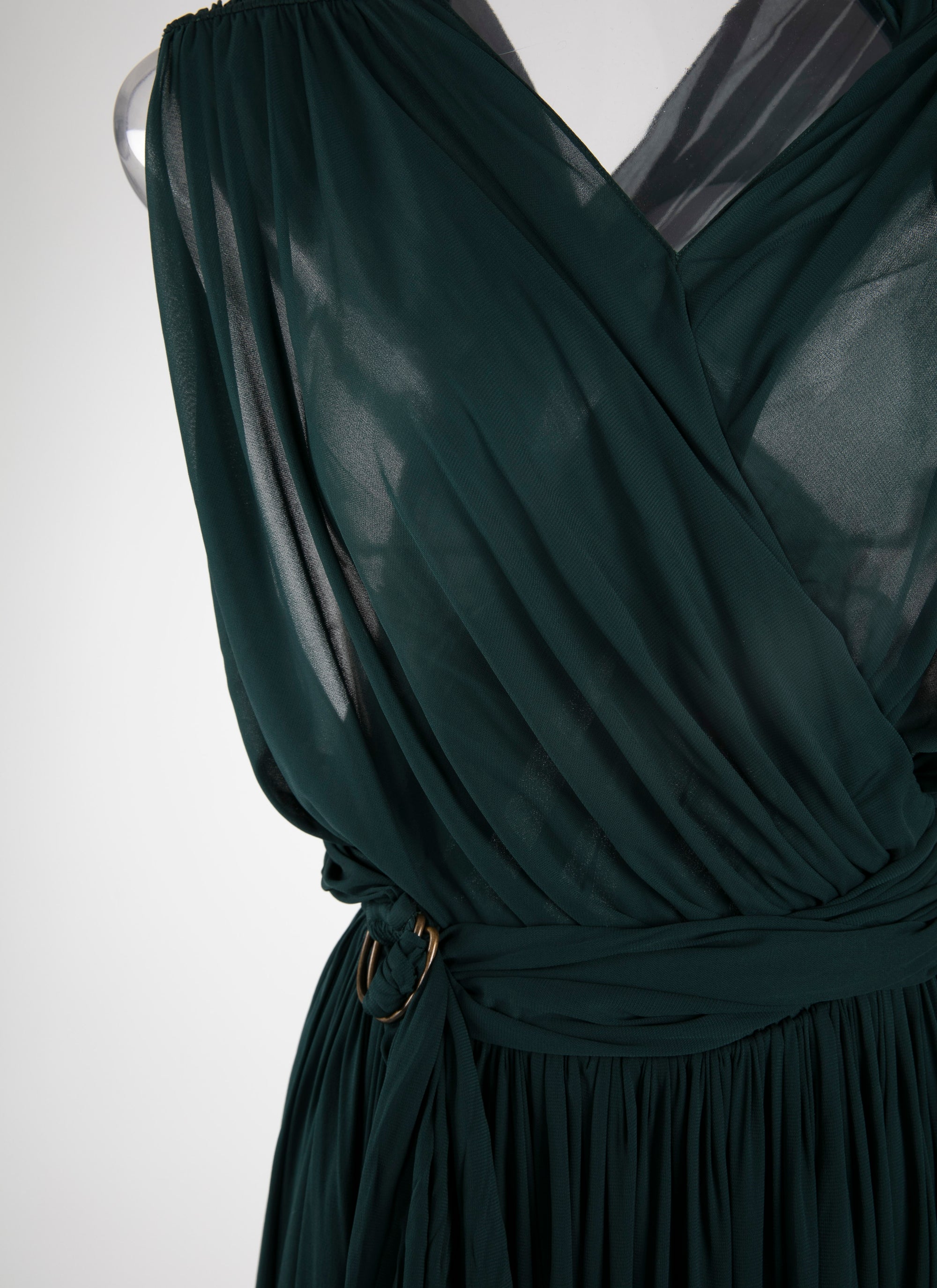 Robe longue drapée - Petrole Foncé