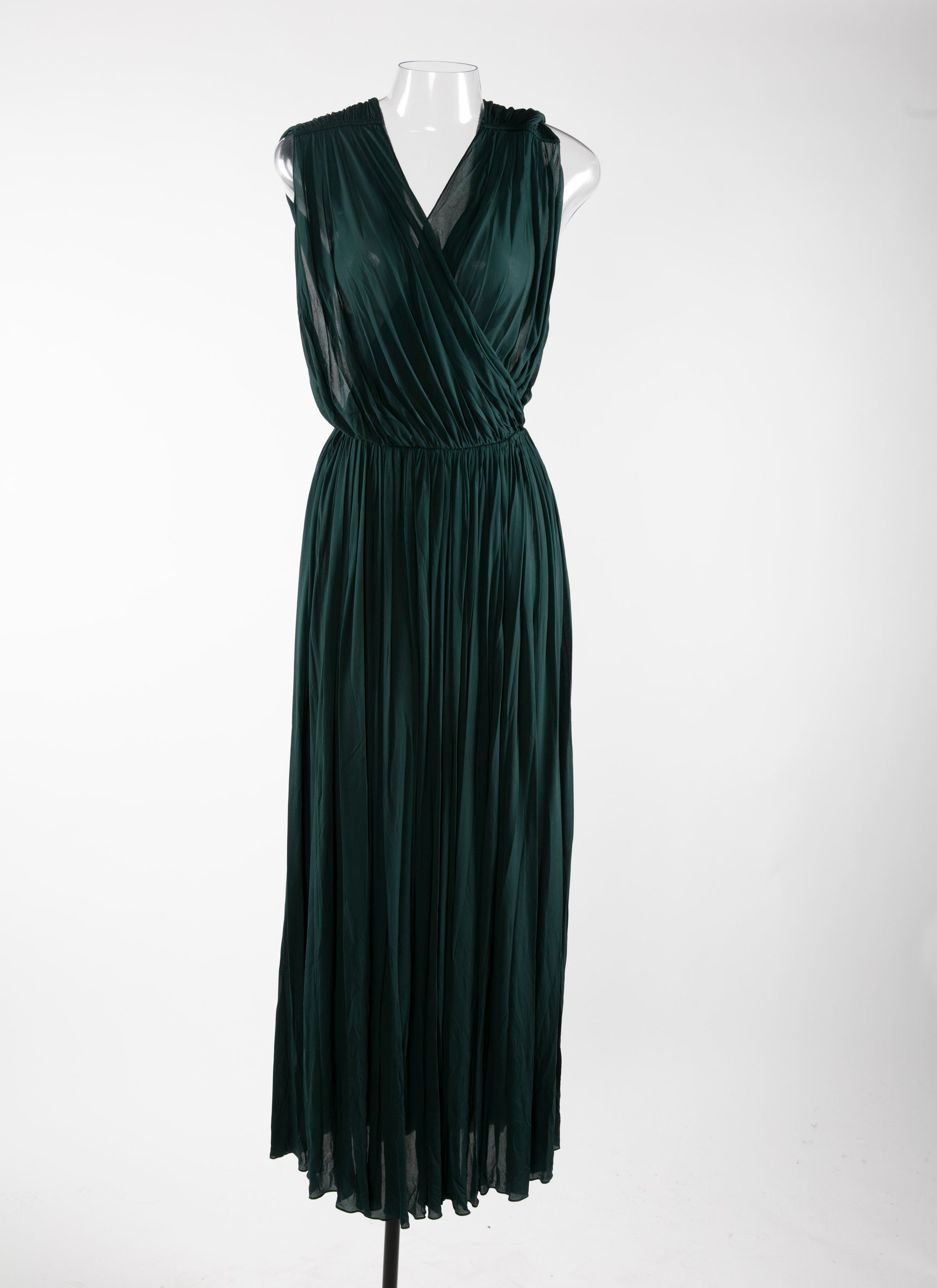 Robe longue drapée - Petrole Foncé