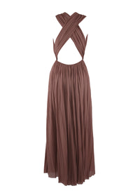 Robe longue drapée - Bois de Rose