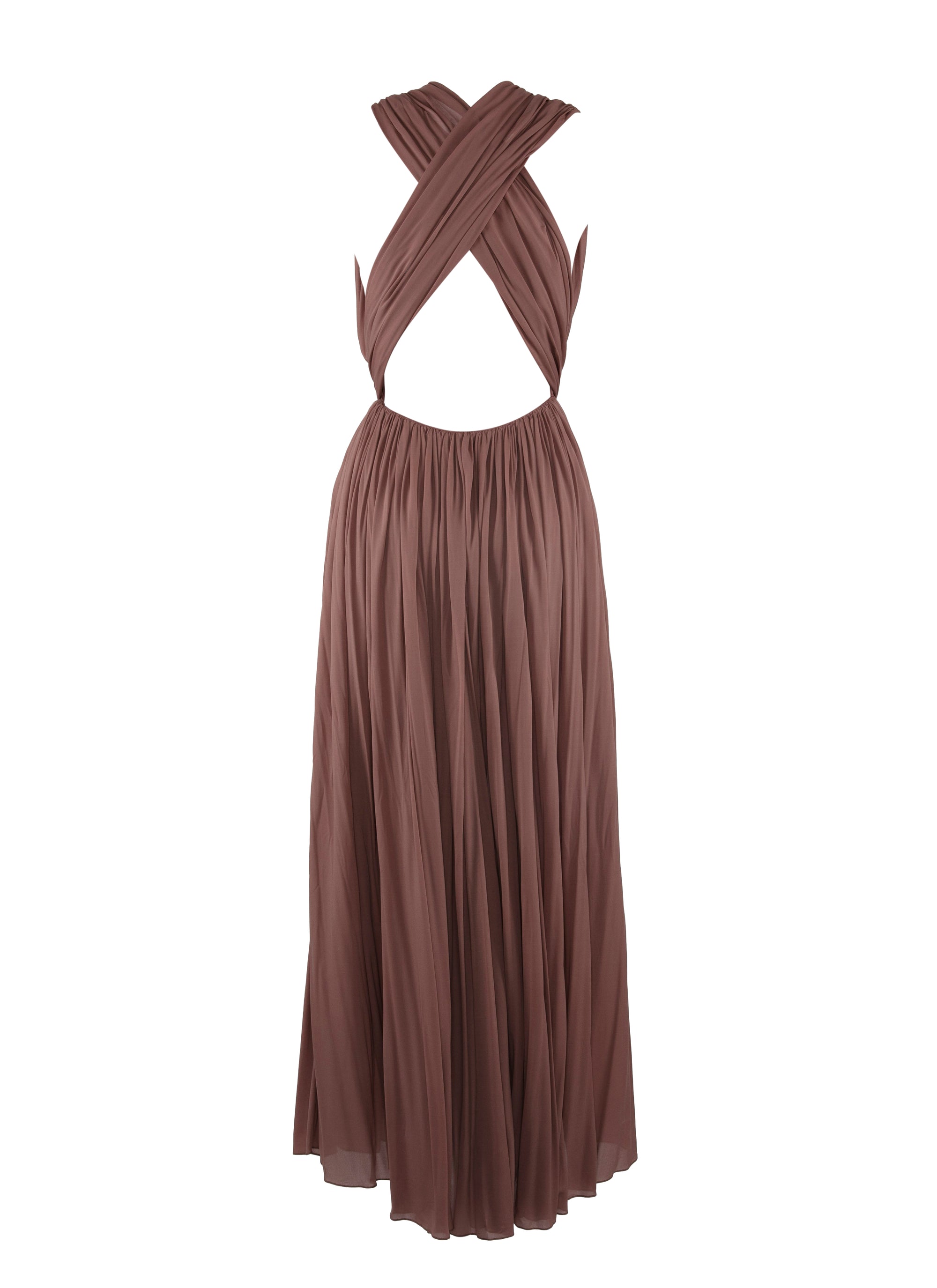 Robe longue drapée - Bois de Rose