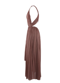 Robe longue drapée - Bois de Rose