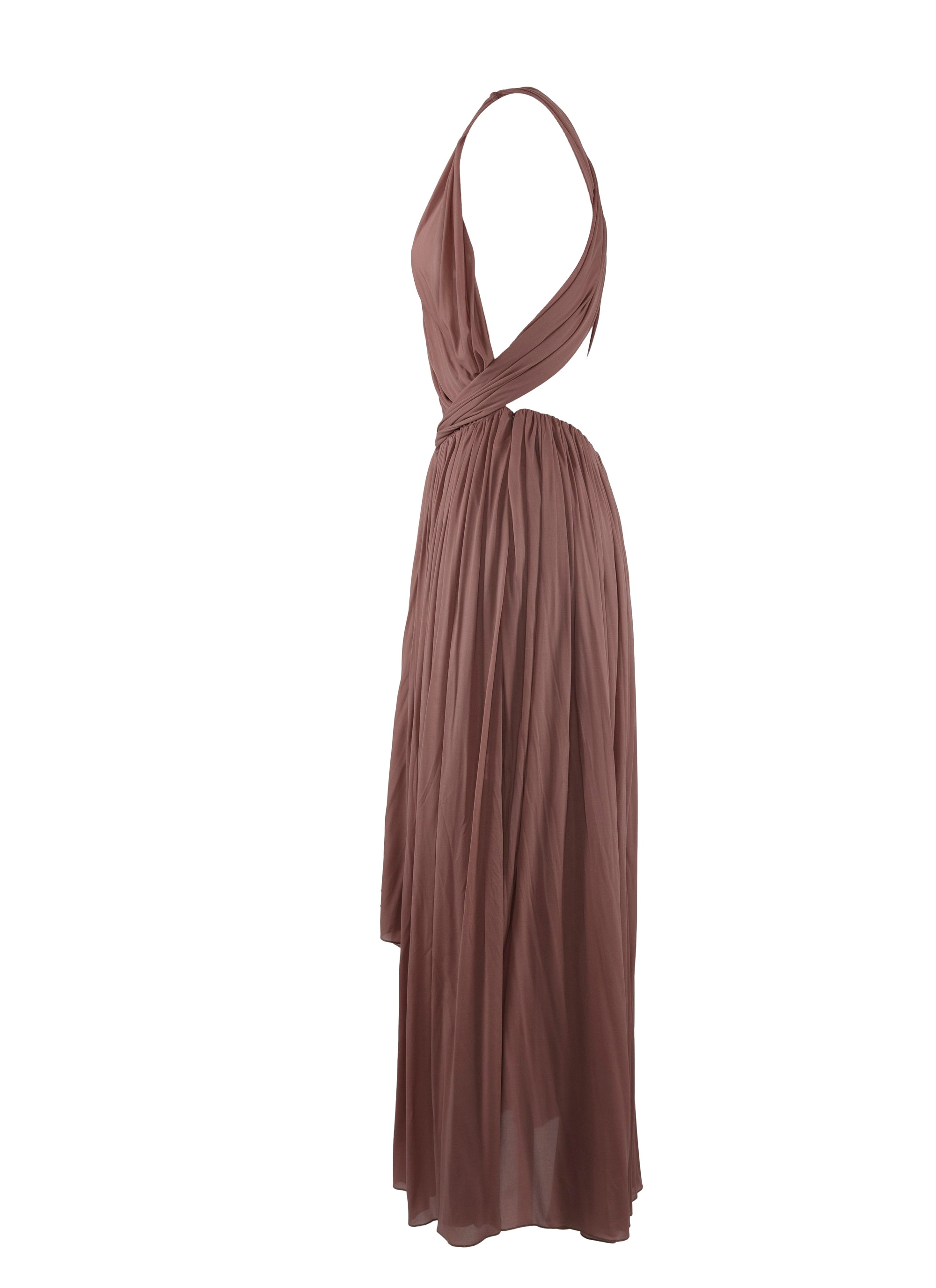 Robe longue drapée - Bois de Rose