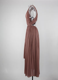 Draped maxi dress - Rosewood