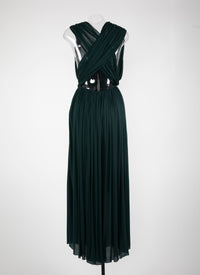 Robe longue drapée - Petrole Foncé