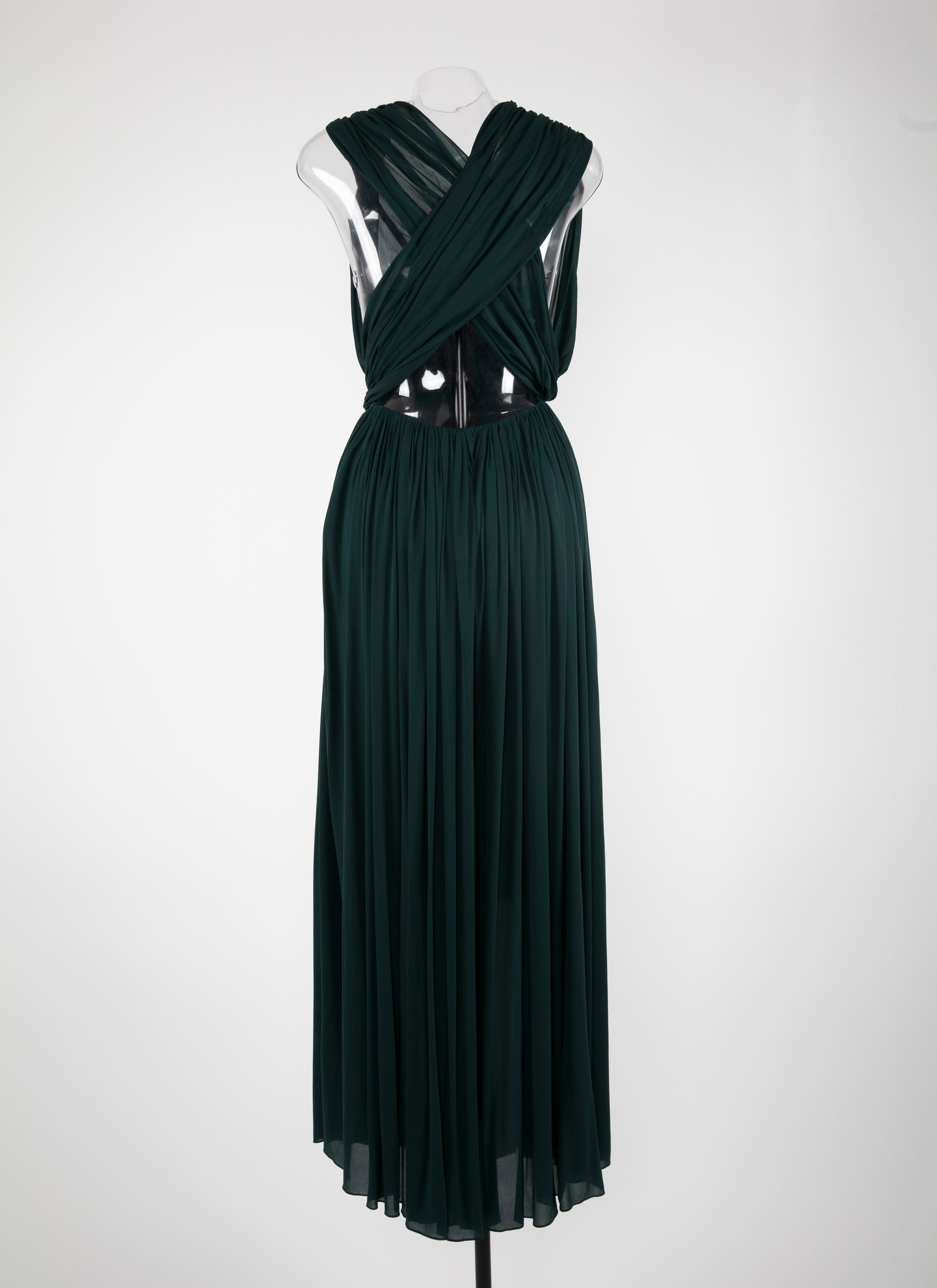 Robe longue drapée - Petrole Foncé