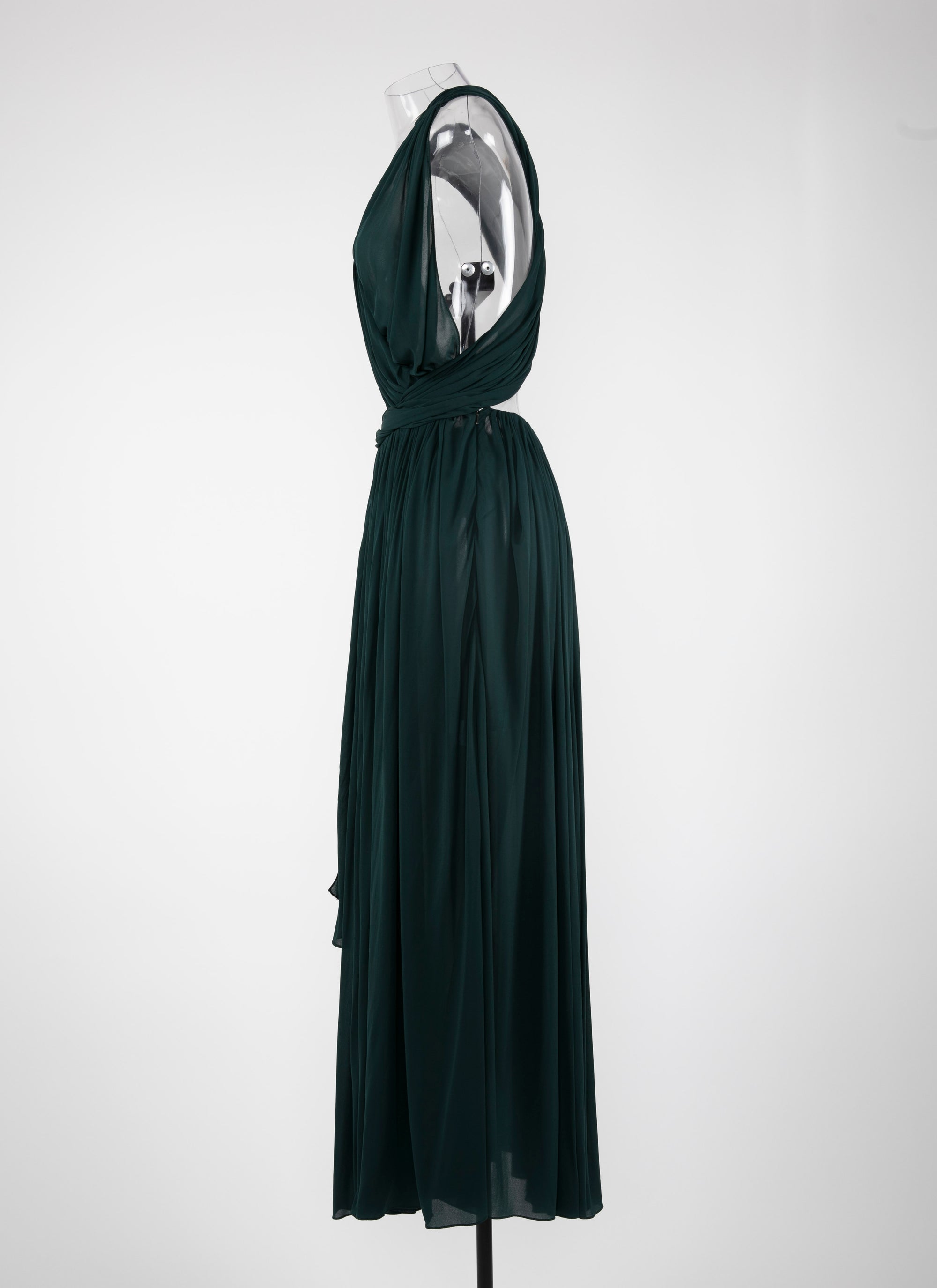 Robe longue drapée - Petrole Foncé