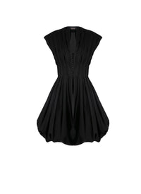Balloon effect short dress - Black